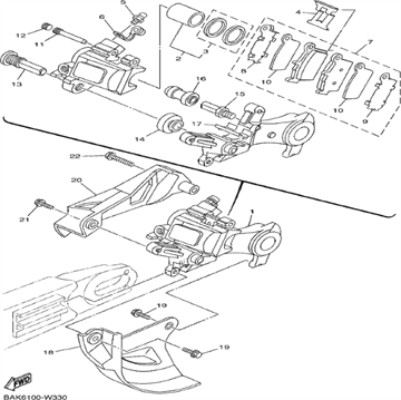 Piston assy, caliper,  5UN-W0057-50 , Yamaha